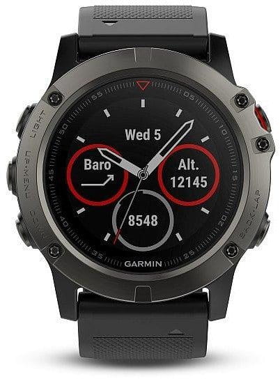 Multisportovní hodinky Garmin fenix5X Sapphire Gray Optic, Black