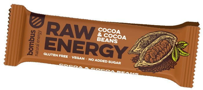 Tyčinka Bombus Raw energy - Cocoa + beans 50g