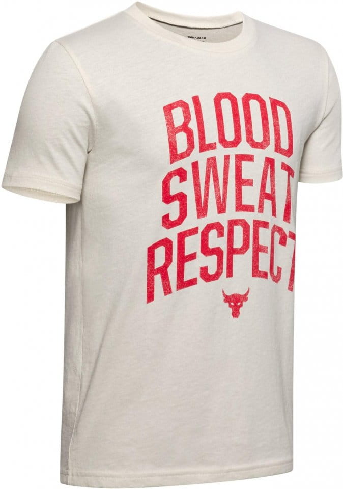 Chlapecké tričko s krátkým rukávem Under Armour Project Rock Blood Sweat Respect