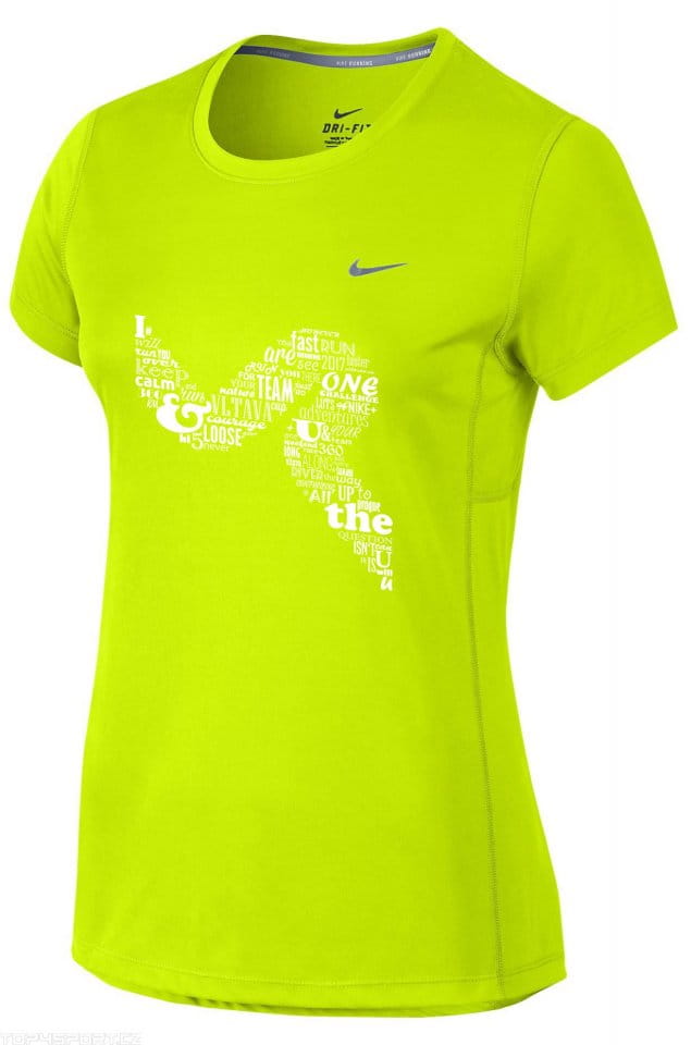 Dámské běžecké triko s krátkým rukávem Nike MILER VLTAVA RUN