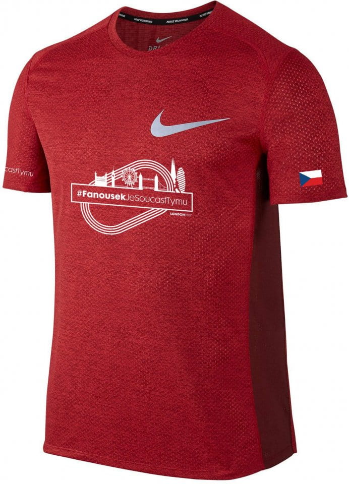 Pánské běžecké tričko s krátkým rukávem Nike Breathe Miler Cool FANS