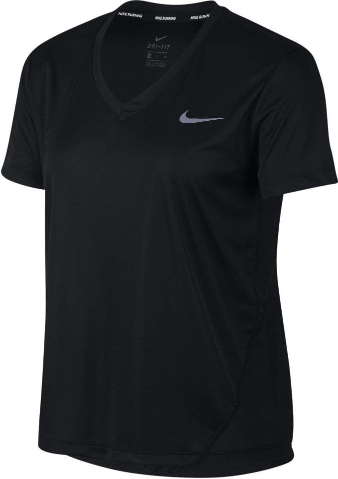 Dámské běžecké tričko s krátkým rukávem Nike Miler V-Neck