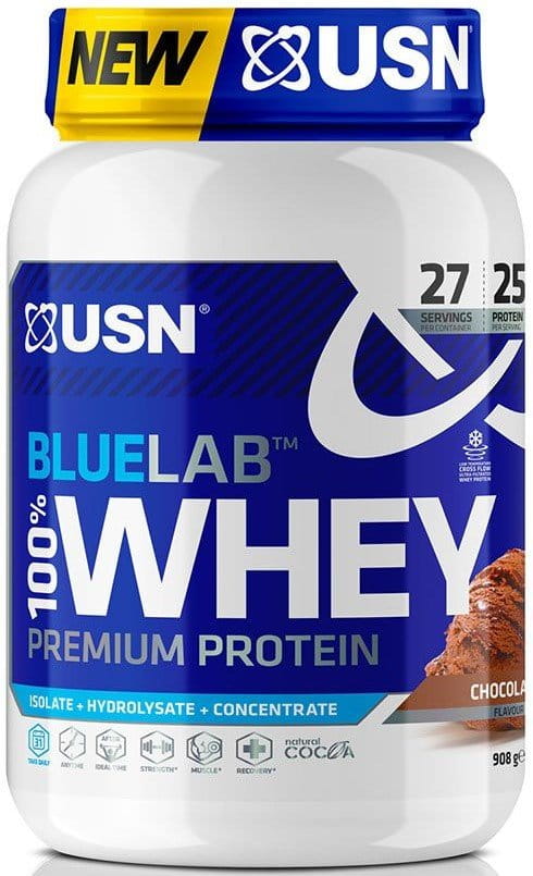 Syrovátkový proteinový prášek USN 100 % Premium BlueLab 908 g čokoláda