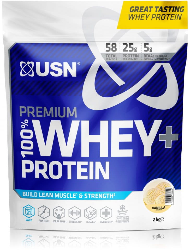 Syrovátkový proteinový prášek USN 100 % Premium 2 kg Vanilka
