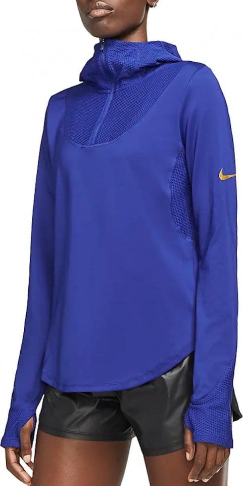 Dámský běžecký top s dlouhým rukávem a kapucí Nike Glam