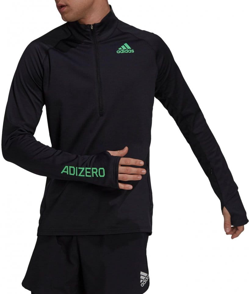 Pánské běžecké tričko s dlouhým rukávem a 1/2 zipem adidas Adizero